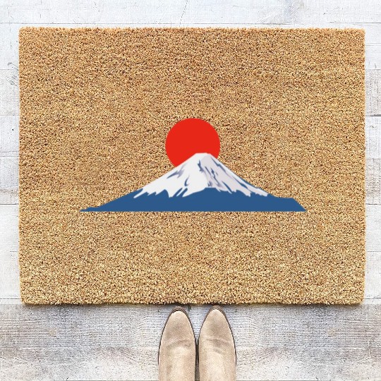 Japanese dawn on Mount Fuji Coir Doormats