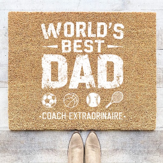 World's Best Dad - Coach Extraordinaire Coir Doormats