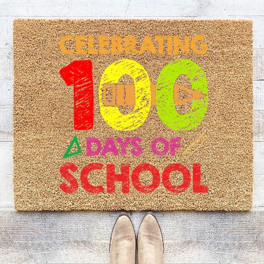 celebrating 100 days of school Coir Doormats