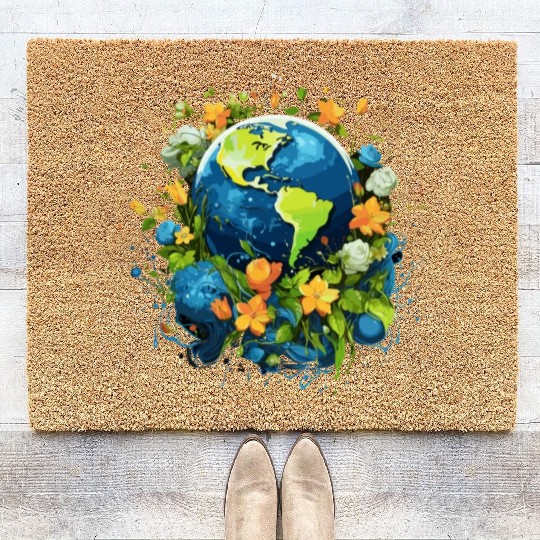 Respect Your Mother Earth Day Save Our Planet Coir Doormats
