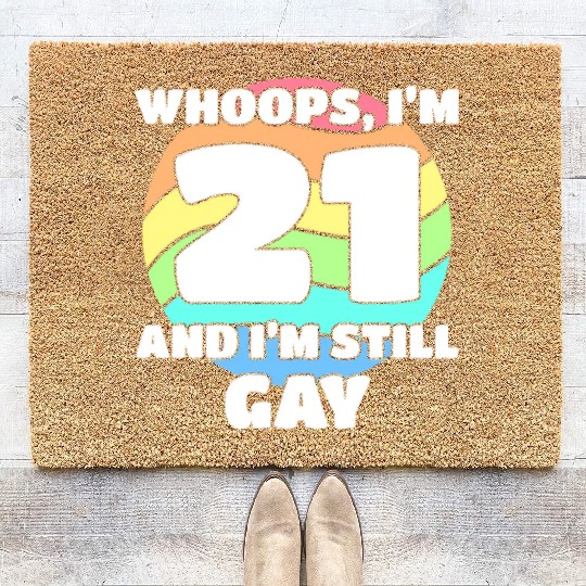 21st Birthday 21 BDay Lesbian Gay Bi Trans - Coir Doormats