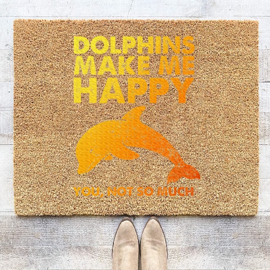 Dolphin Art For Men Women Kids Zoo Dolphin Lover Coir Doormats