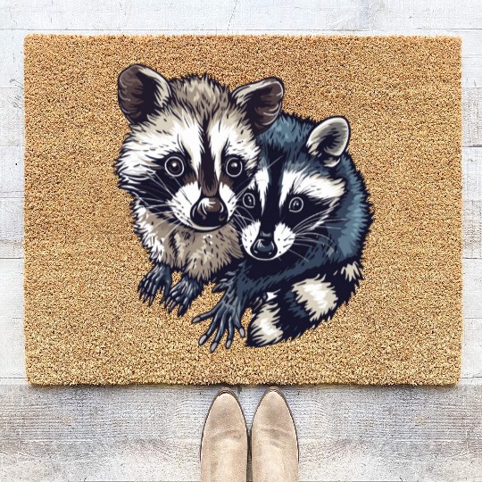 Opossum and raccoon Coir Doormats