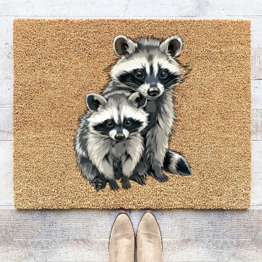 Opossum and raccoon Coir Doormats