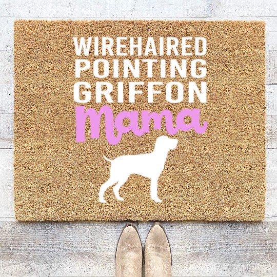 Mothers Day Wirehaired Pointing Griffon Dog Mom Coir Doormats