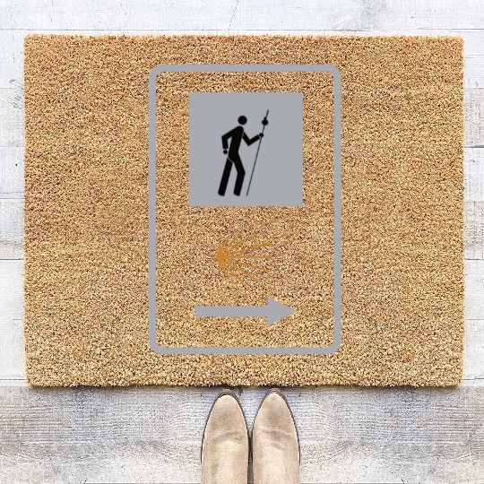 Way of St. James Pilgrim Camino Shell Sign Coir Doormats