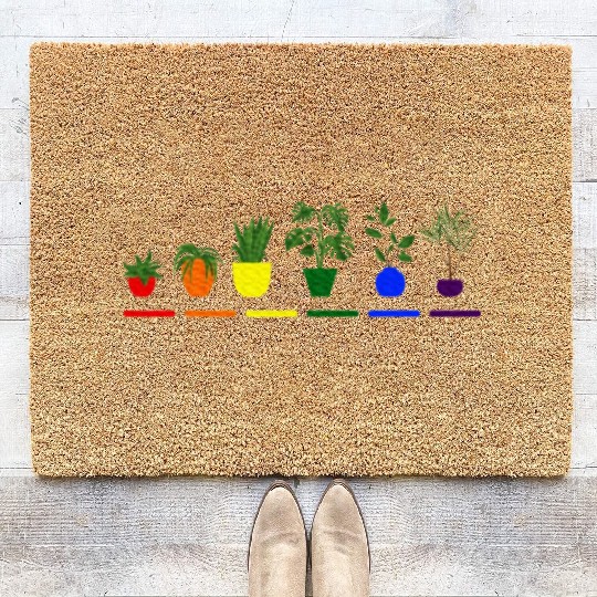 Plants LGBTQ Gardener Gardening Lover Gay Pride Coir Doormats
