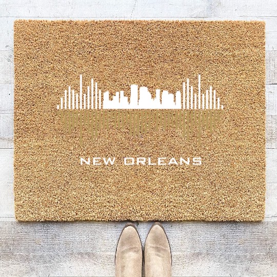 New Orleans City Sound Waves Coir Doormats