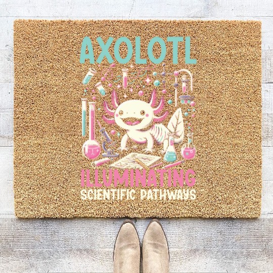 Axolotl Science Teacher Mexican Salamander Coir Doormats