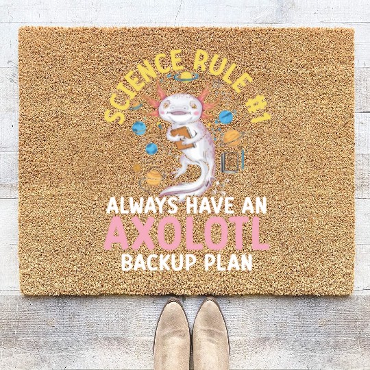 Axolotl Science Teacher Mexican Salamander Coir Doormats
