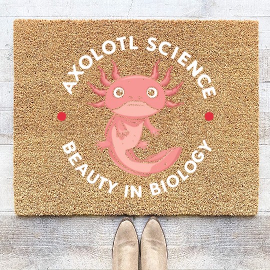 Axolotl Science Teacher Mexican Salamander Coir Doormats