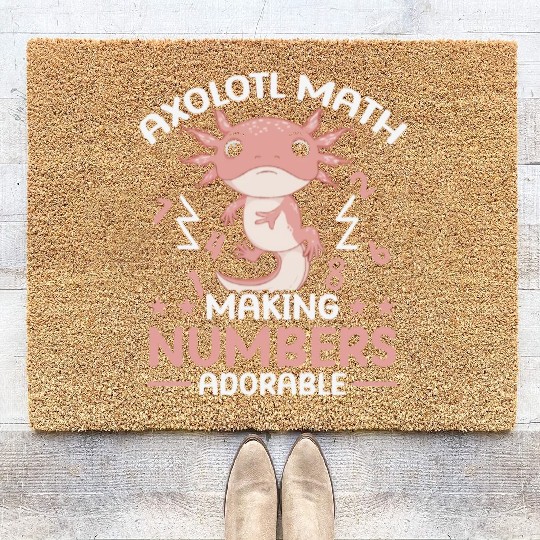 Axolotl Math Teacher Mexican Salamander Amphibian Coir Doormats