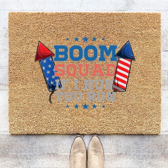 BOOM SQUAD Fireworks Director 4th of July Coir Doormats