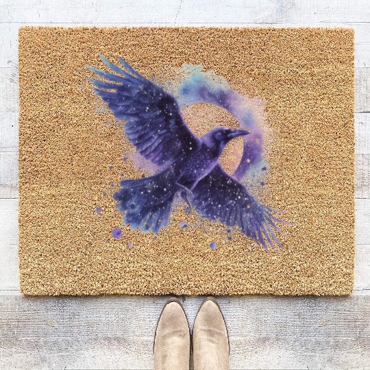 Celestial Raven Clipart Clipart, Crow Bird Witch Coir Doormats
