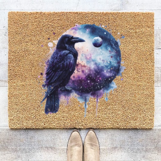 Celestial Raven Clipart Clipart, Crow Bird Witch Coir Doormats