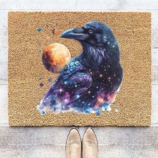 Celestial Raven Clipart Clipart, Crow Bird Witch Coir Doormats