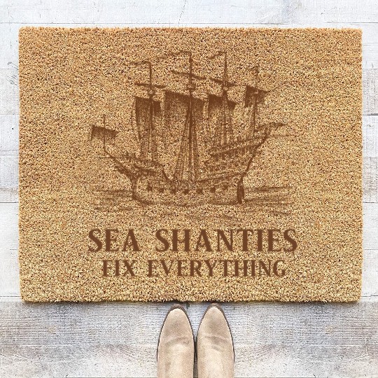 Sailor Meme Pirate Ship Ocean Sailing Coir Doormats