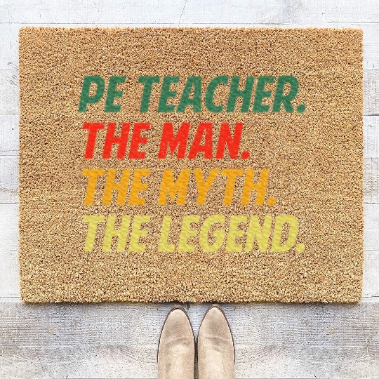 Cool PE Teacher Art Physical Education Teacher Coir Doormats
