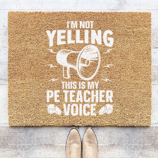 Cool PE Teacher Art Physical Education Teacher Coir Doormats