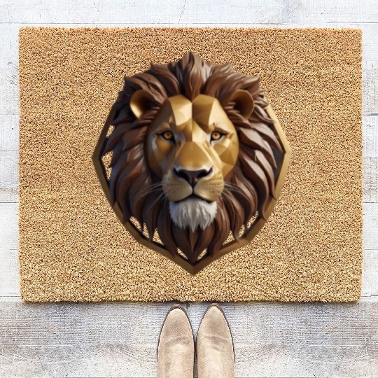 Geometric Lion Logo Coir Doormats
