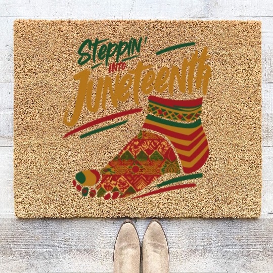 Stepping into juneteenth 1865 independence day Coir Doormats