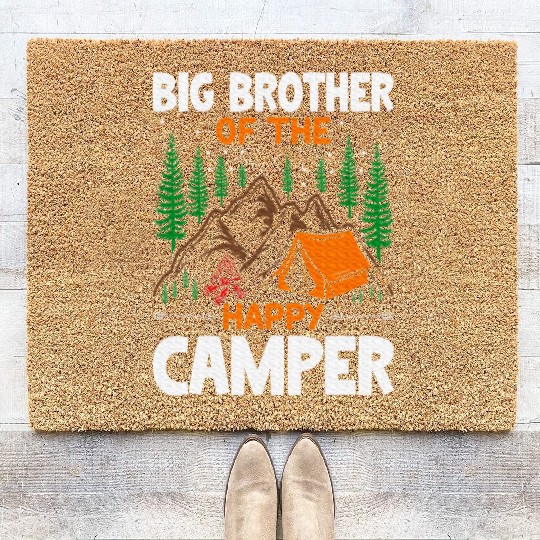Big Brother of The Happy Camper Hiking Lover Coir Doormats