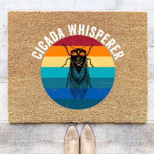 Funny Cicada Whisperer Funny Cicada Magicicada Coir Doormats
