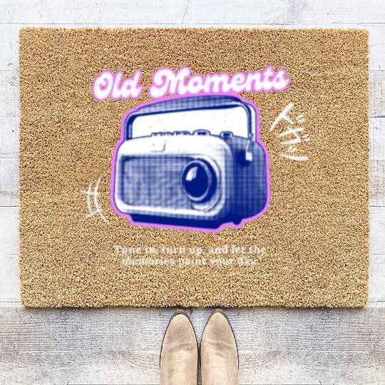 Lilac Black Halftone Radio Portrait Coir Doormats