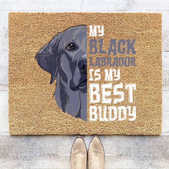 Labrador Dog My Black Labrador is my Best Buddy Coir Doormats