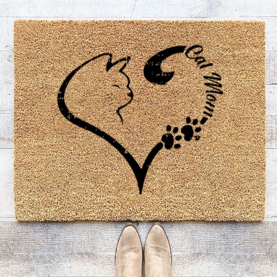 Cat Mom Mothers Day Kitten Lover Coir Doormats