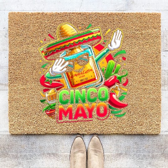 Cinco de Mayo Tequila Bottle Coir Doormats