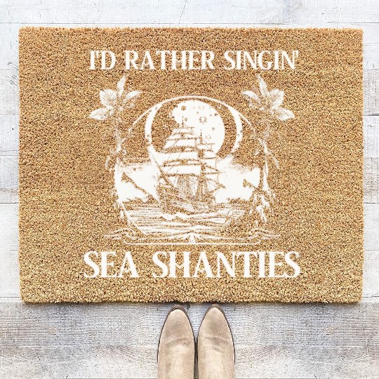 Sailor Meme Pirate Ship Ocean Sailing Coir Doormats