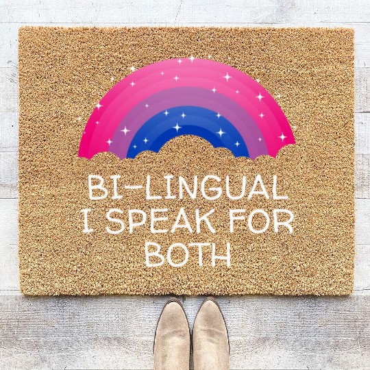 Bilingual I Speak for Both Bisexual Pride Month Bi Coir Doormats