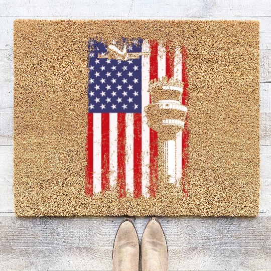 American Flag US, air traffic controller Coir Doormats