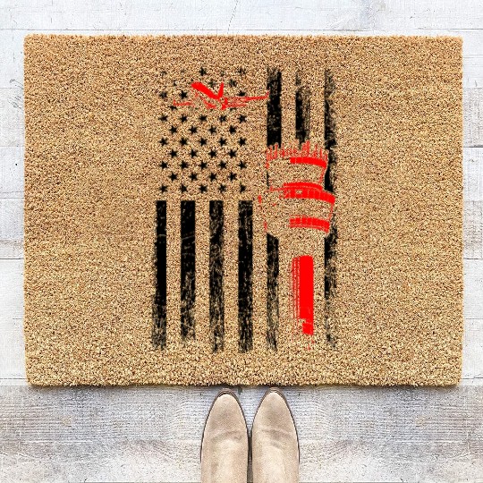 American Flag US, air traffic controller Coir Doormats