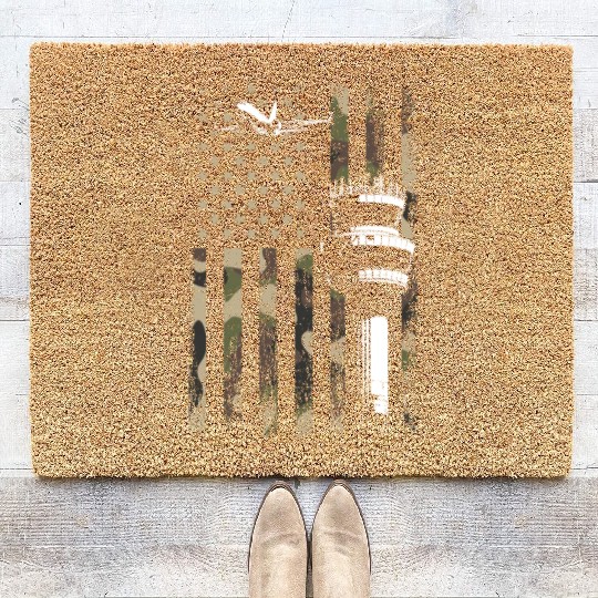 American Flag US, air traffic controller Coir Doormats