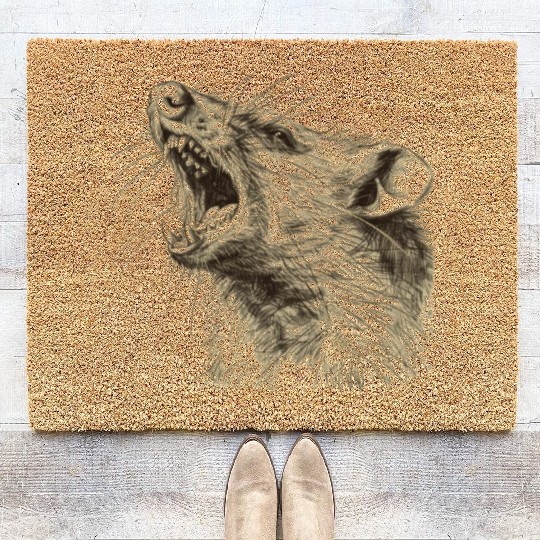 Ugly Opossum Design Weird Feral Wild Possum Coir Doormats