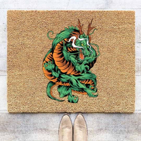 Angry Japanese Dragon Tattoo Coir Doormats