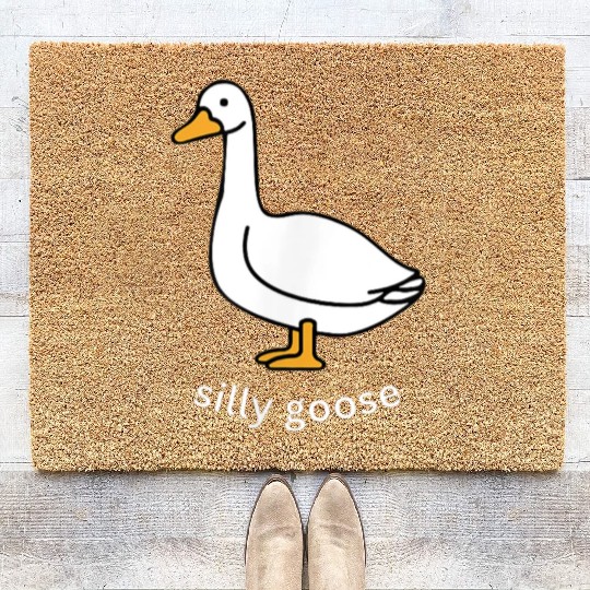 Silly Goose Cute Trendy Clothing Coir Doormats