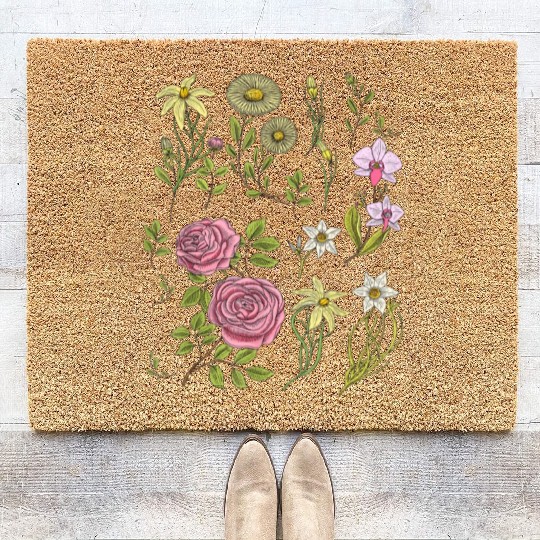 Flowers Cottagecore Mushroom Indie Clothes Coir Doormats