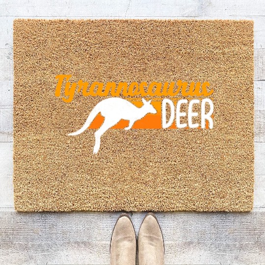 Funny Kangaroo Tyrannosaurus Deer Illustration for Coir Doormats