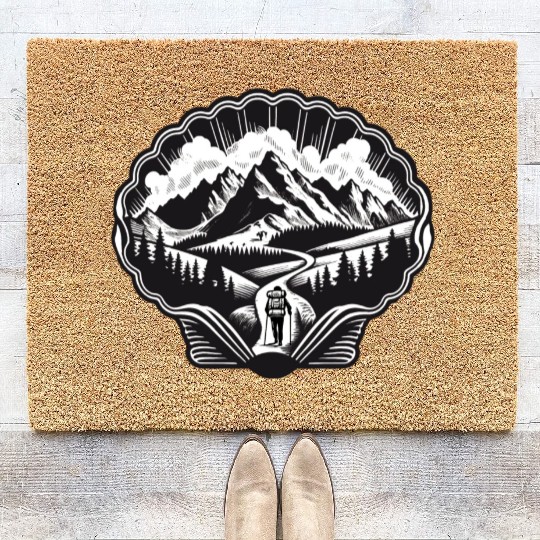 Pilgrim motif for the Way of St. James Coir Doormats