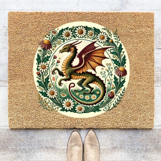 Daisy Flower Dragon Coir Doormats