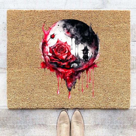Creepy Roses Coir Doormats