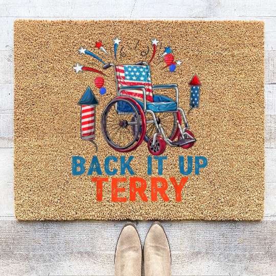 Back Terry Fireworks 4th July Coir Doormats