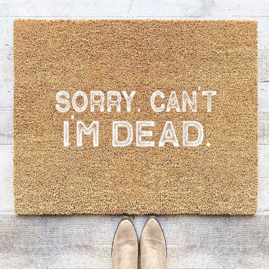 sorry dead Funny opossum design Coir Doormats