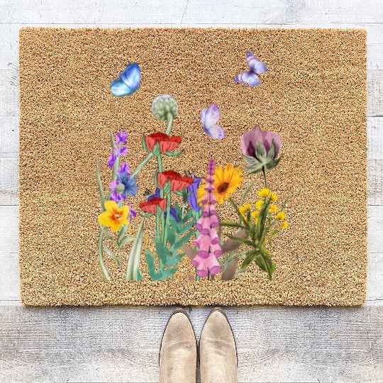 Wild flowers garden Coir Doormats
