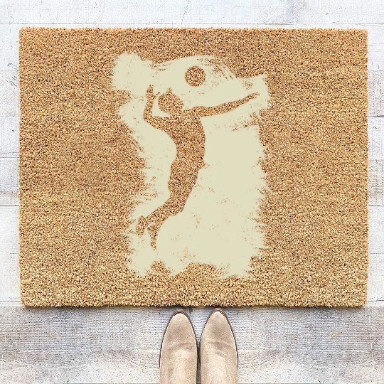Volleyball Beach Grunge Vintage Coir Doormats