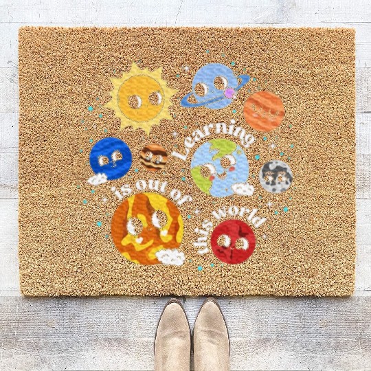 Solar System Learning Science Teacher Coir Doormats
