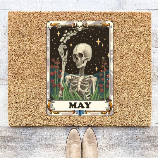 May Gothic Tarot Card - Lily of the Valley & Skele Coir Doormats